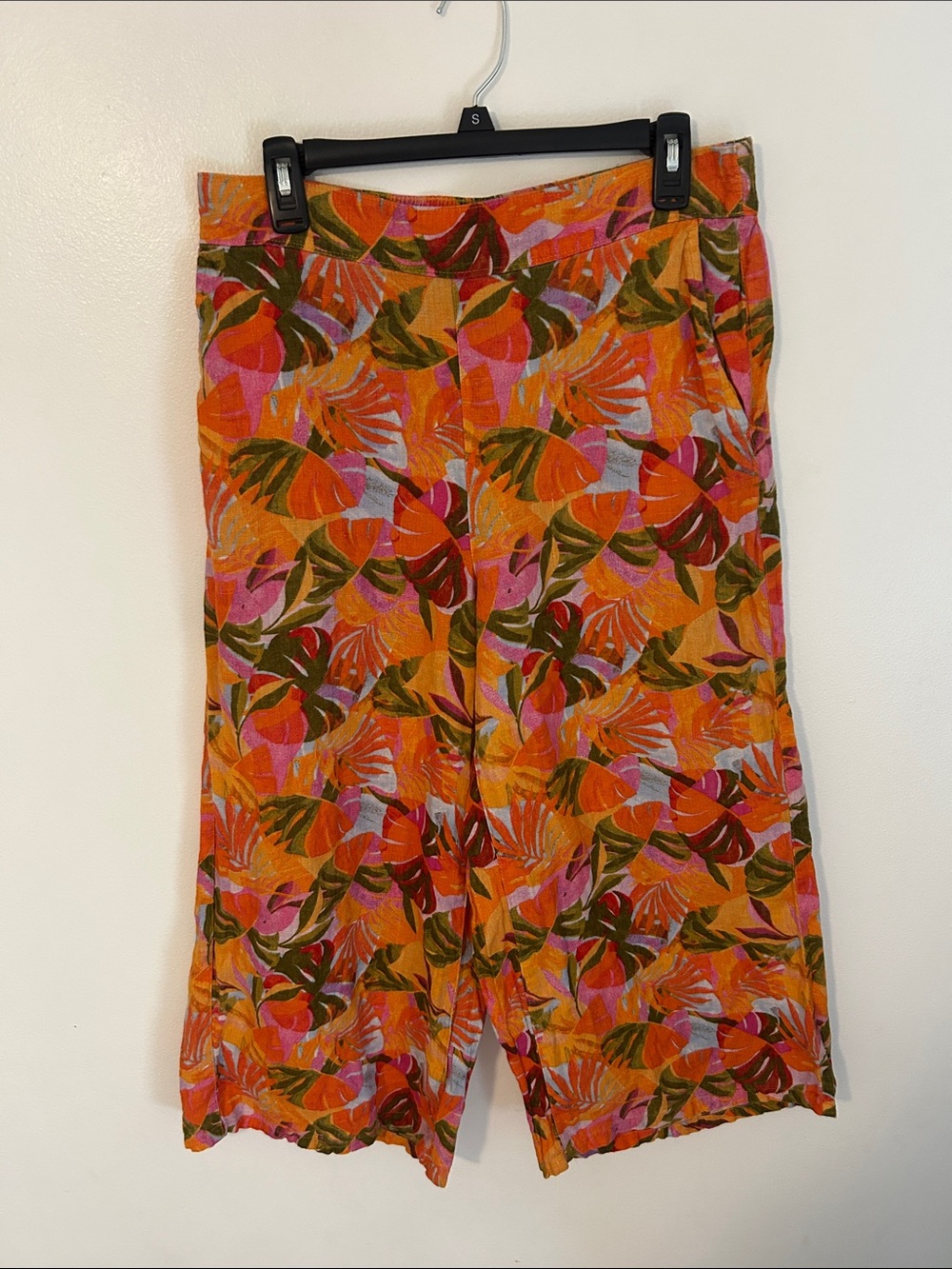 C&C California Orange Tropical Print Wide Leg Pants Size Large - Picture 3 of 9